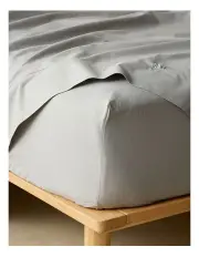 [Vue] Stonewashed Cotton Fitted Sheet in Ash