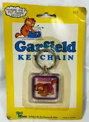 Vintage 1978 Garfield cat keychain "Jogger" MOC new - Kat's Meow