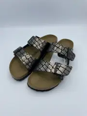 Birkenstock Arizona Gator Gleam Black Metallic Size 39 EU40 Narrow Sandal