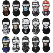 Tactical Skeleton Ghost Skull CS Face Mask Hood Biker Halloween Props Balaclava