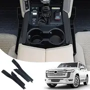 EVANEM Car Console Storage Box with Textured Surface and Dual-Layer Design for Toyota Land Cruiser LC300 (2021-2024), Black, 2 Count
