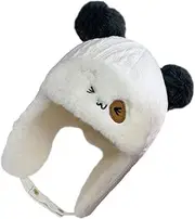 [FOMIYES] Cute Boys and Girls Hat Thick Velvet Thunder Cap Earflaps Hat Cotton Warm Windproof for Boys Girls White