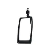 Black Ceramic Sitting Alone Man