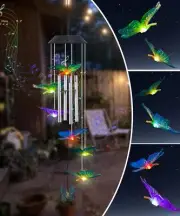 Qeeman Solar Wind Chimes for Outside: Garden Decor Yard House Patio Outdoor D...