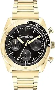 [Calvin Klein] CK Flex IP Thin Gold Steel Black Dial Men's Watch