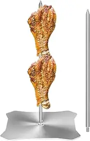 BBQ Vertical Skewer | BBQ Skewer Stainless Steel | Stainless Steel Barbecue Meat Al Pastor Stand for Chicken Shawarma Tacos Oven Smokers