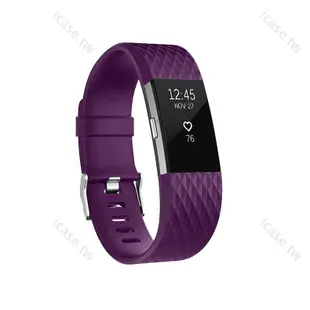 矽膠錶帶 適用Fitbit Charge 2 格紋腕帶 智慧手環 Charge2 矽膠錶帶 腕帶 炫彩 替換帶 運動錶帶