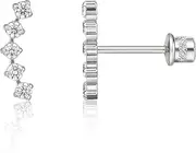 Limerencia Hypoallergenic G23 Implant Grade Titanium Screw Back Earrings Tragus 20G Helix F136 Piercing Post for Girls' Sensitive Ears Cartilage