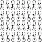 Hysagtek Swivel Snap Hooks (100 Pcs), Silver, Lobster Claw Clasp, Lanyard Clips, Key Rings for Crafts, Jewelry Making Findings