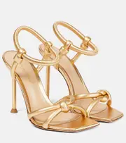 [Gianvito Rossi] Gianvito Rossi Juno metallic leather sandals AU 5 silver