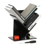 3 Tier Small Tree Bookshelf, Mini Short Desktop Bookshelf, Dark Walnut