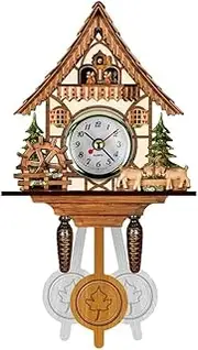 Wooden Cuckoo Wall Clock Bird Time Bell Swing Alarm Watch Funny Decor House Clock Home Bird Art