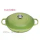 【易油網】Le Creuset 淺圓鑄鐵鍋 媽咪鍋 30cm 3.2L (棕櫚綠)