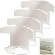 Heavy Duty Bed Sheet Holders - Universal No-Slip Corner Straps, Securely Holds Fitted Sheets for All Mattress Sizes (Single, Double, King), Strong Grip Sheet Clips (White-4PCS)