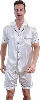 [ShuiGod] Short men's pajamas set home essential pajamas set-XXL (white), White, XX-Large