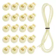 20 Pcs Single Hole Cord Locks with Elastic Cord, Beige