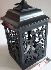 Vintage Style Halloween Lantern Skull And Bat Motif LED Batteries Not Included