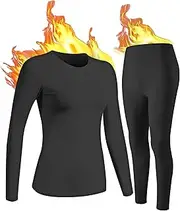[UNIQUEBELLA] Womens Thermal Underwear Long Johns Base Layer Set for Women Athletic Underwear Set