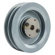 Cast Iron 6.25" Dual Groove Pulley Belt B Section 5L with 5/8" Sheave Bushing