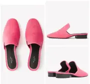 $375 Rag & Bone Luis Leather Loafer Mule In Peony Suede Size: 36.5 (US 6.5)
