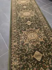Traditional classical green Hall-Runner heavy Density -Assorted Lengths Turkish