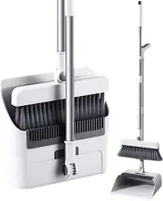 Broom and Dustpan Set for Home,With Long Handle, Broom with Dustpan Combo Set, U