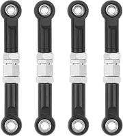 4Pcs Metal Steering Rod Servo Linkages Turnbuckle Compatible with Hyper Go MJX 16207 16208 16209 16210 H16BM H16GT H16DR 1/16 Car (Black)