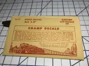 HO Champ Decals HO Scale A-17 Block Gothic Red 3/8" Alphabet Numeral Set NIP