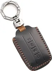ontto Key Fob Cover Case Keyring Fit for Great Wall GWM WEY Tank 300 500 Tank300 Tank500 Smart Leather Key Holder Shell Bag Keychain Protector Accessories 4 Buttons Black
