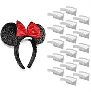Modern JP Adhesive Hooks for Disney Ears (16-Pack) - Minimalist Disney Ear Holder, No Drilling Headband Holder Design, Strong Hold Headband Organizer - USA Patented, White