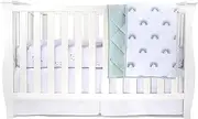 Ely's & Co. Baby Crib Bedding Sets for Boys and Girls — 3 Piece Set Includes Crib Sheet, Quilted Blanket and Crib Skirt (Blue Rainbow, 3 Piece)