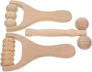 WRITWAA 3pcs Wooden Face Massage Roller Versatile Massage Tool for Neck Shoulders Arms Natural Wood Material for Luxurious Skincare Routine Convenient Portable Design