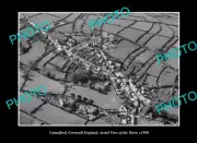 OLD POSTCARD SIZE PHOTO CAMELFORD CORNWALL ENGLAND AERIAL VIEW TOWN 1950 1