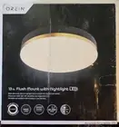 Orein 13" Light Black/Gold Adjustable CCT Integrated LED Flush Mount WNightlight