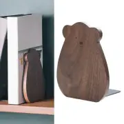 Solid Wood Book Ends Stopper Bookshelf Holder Book Support Organiser for Kid
