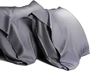 WishSmile Bamboo Cooling Pillowcases Queen Pillow Cases Set of 2 Breathable Cool Silky Soft Moisture Wicking for Hot Sleepers,Hair and Skin Friendly,Dark Grey,2 Pack,20x30 inches