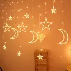 3.5M Star Moon LED Curtain String Light Ramadan Eid Mubarak Garland Lights Decor