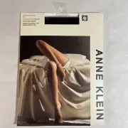 Anne Klein Pantyhose Polished Sheer Black Queen 2X Control Top Reinforced Toe