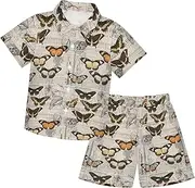 [Caihoyu] Toddler Baby Boys Short Sleeve Shirt Top+shorts Suits Toddler Boy Outfit Summer Print Shirt Outfits Clothes