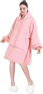 [SNNS AMA] Double-Layer Oversized Long Hoodie Sweatshirt, Portable Microfiber and Sherpa Blanket, Super Soft and Comfortable, Huge Lazy TV Blanket with Hood, one Size fits All
