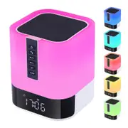 Bluetooth Speaker Touch Night Light LED RGB Alarm Clock Dimmable Lamp Speaker