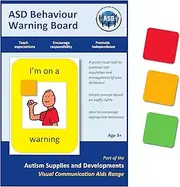 Visual Behaviour Warning Board – Traffic light Behaviour Management Symbol Card board compatible with PECS Symbols and Boardmaker PCS (for non verbal, ADHD, ASD, Autism, Kids, Children, Toddlers) (English)