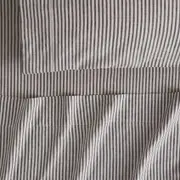 Sheridan Abbotson Linen Ticking Stripe Fitted Sheet in Carbon/Grey Size: Queen @Sheridan Rewards