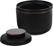 OFFSCH 1 Set Outdoor Travel Tea of Black Ceramic Kung Fu Teaware with Teacups and Tea Jar Portable Design for Camping Picnic Office Home Use