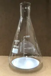 CONICAL ERLENMEYER FLASK graduated 2000ml quality borosilicate glass Lab,kitchen