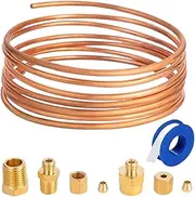 Generic Oil Pressure Gauge Tubing Kit | Threaded Parts Installation Kit Mechanical Copper Tube, Complete Oil Pressure Test Tool