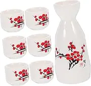 BIUDECO Authentic Japanese Sake Pot and Cups Stylish Wine Serving Set for Decor and Tea Gatherings