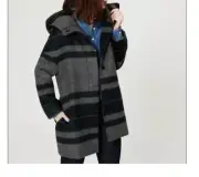 NWT-M(Medium)-Ann Taylor Loft Striped Cocoon Coat - $188