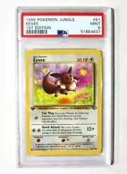 1999 1st Edition Eevee Pokemon Jungle PSA 9 GEM MINT 51/64 Common