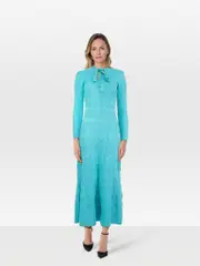 Blue Long Sleeve Maxi Dress